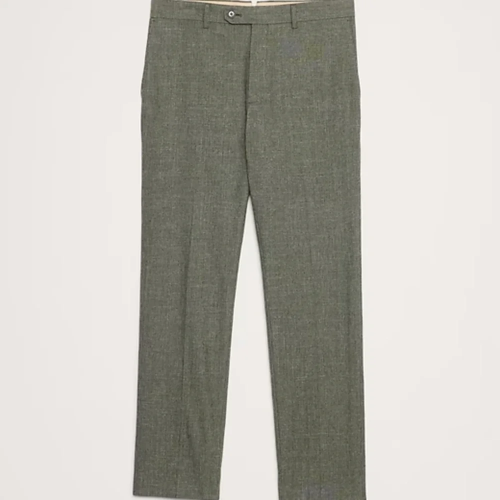 NWT Banana Republic Wrinkle Resistant Green Tailored Fit Pants 34x30 - Picture 2 of 5